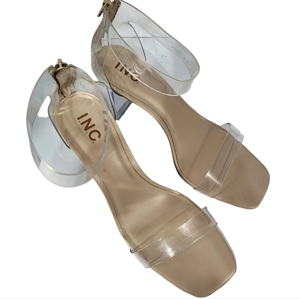 INC International Concepts Makenna Two-piece Clear Vinyl Dress Sandals 11 - Picture 8 of 9